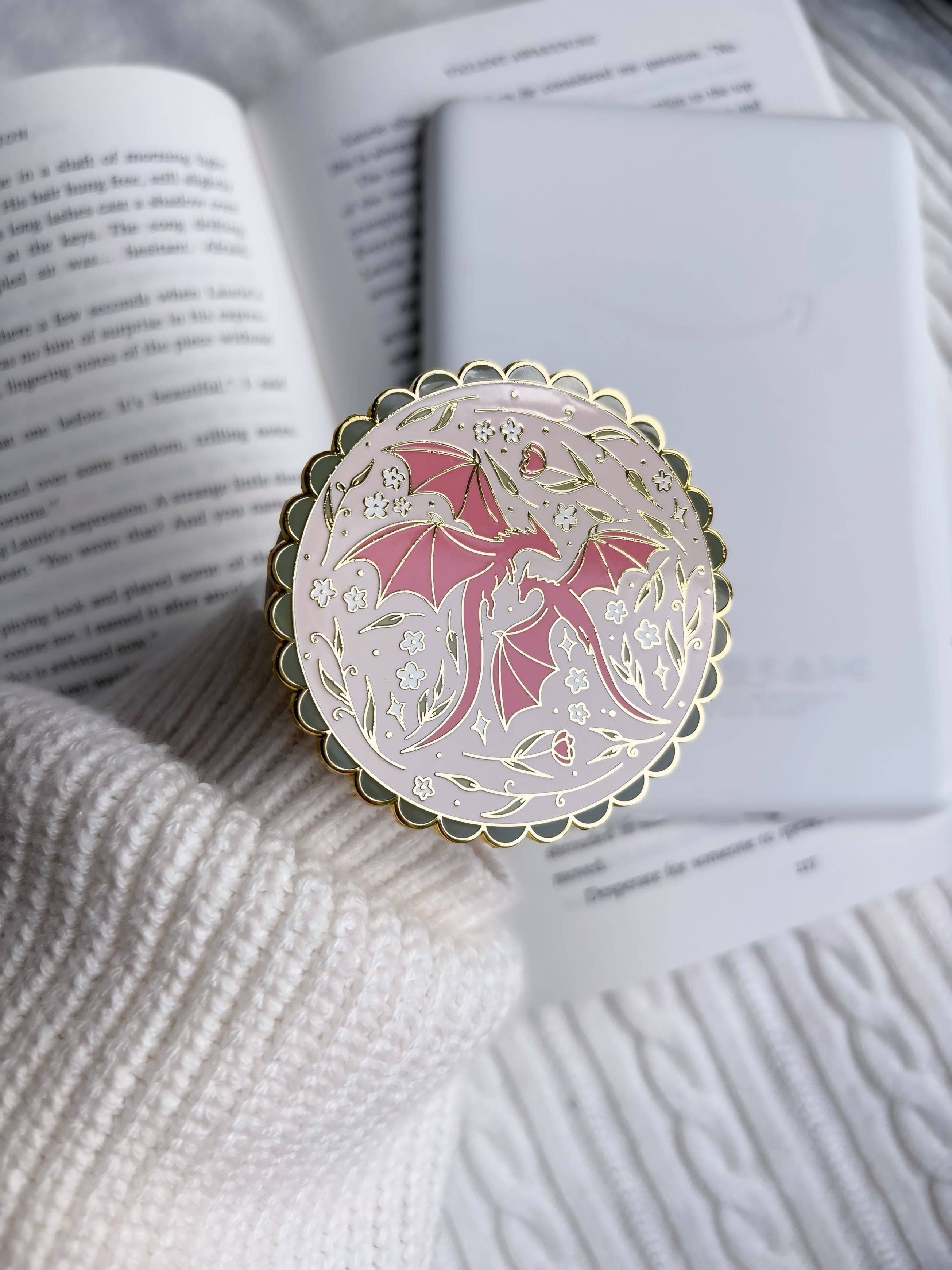 PREORDER • Flower Garden Dragon E-Reader Grip • October ETA