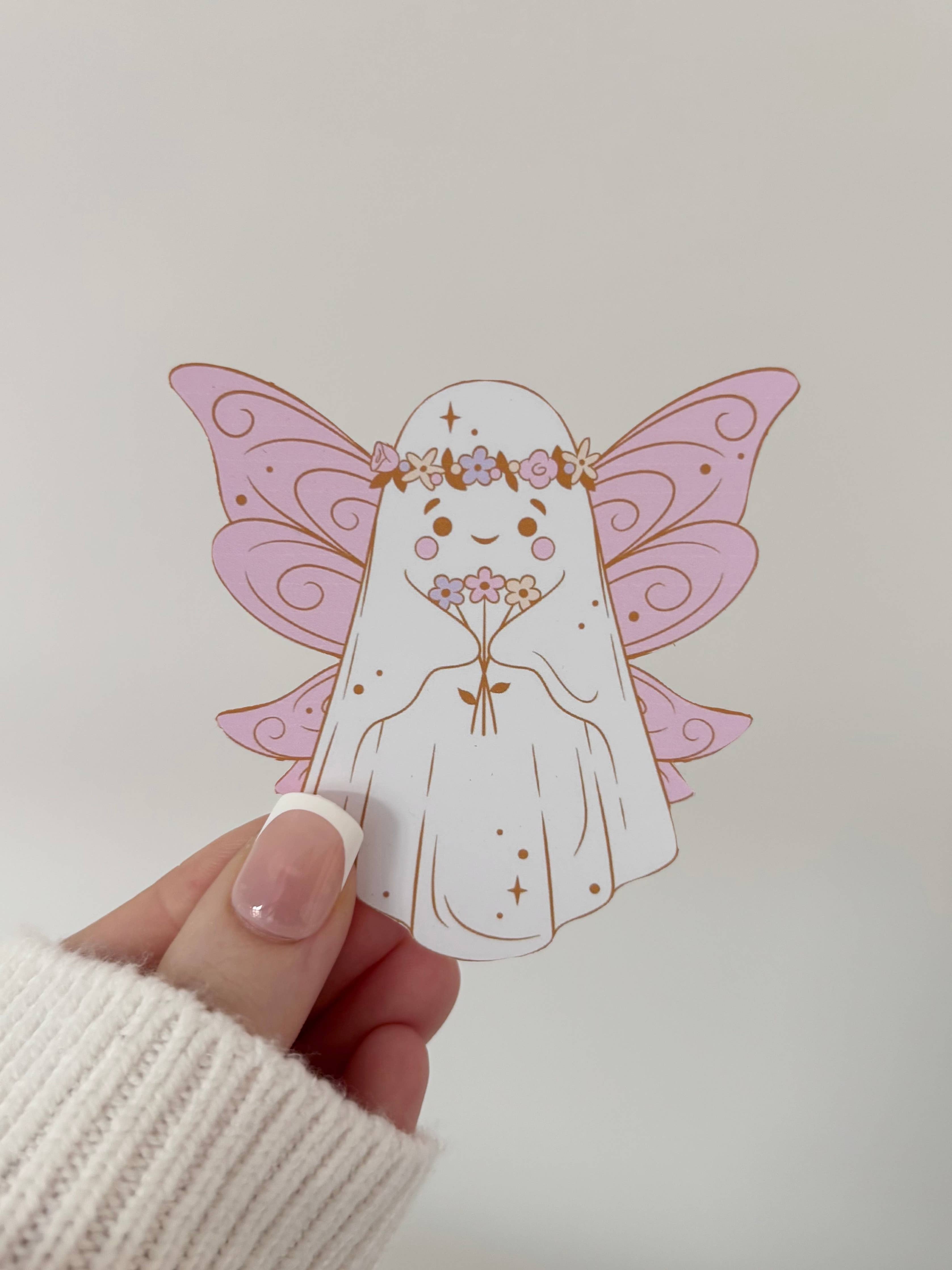 PREORDER • Flower Fairy Ghost Matte Vinyl Sticker • October ETA