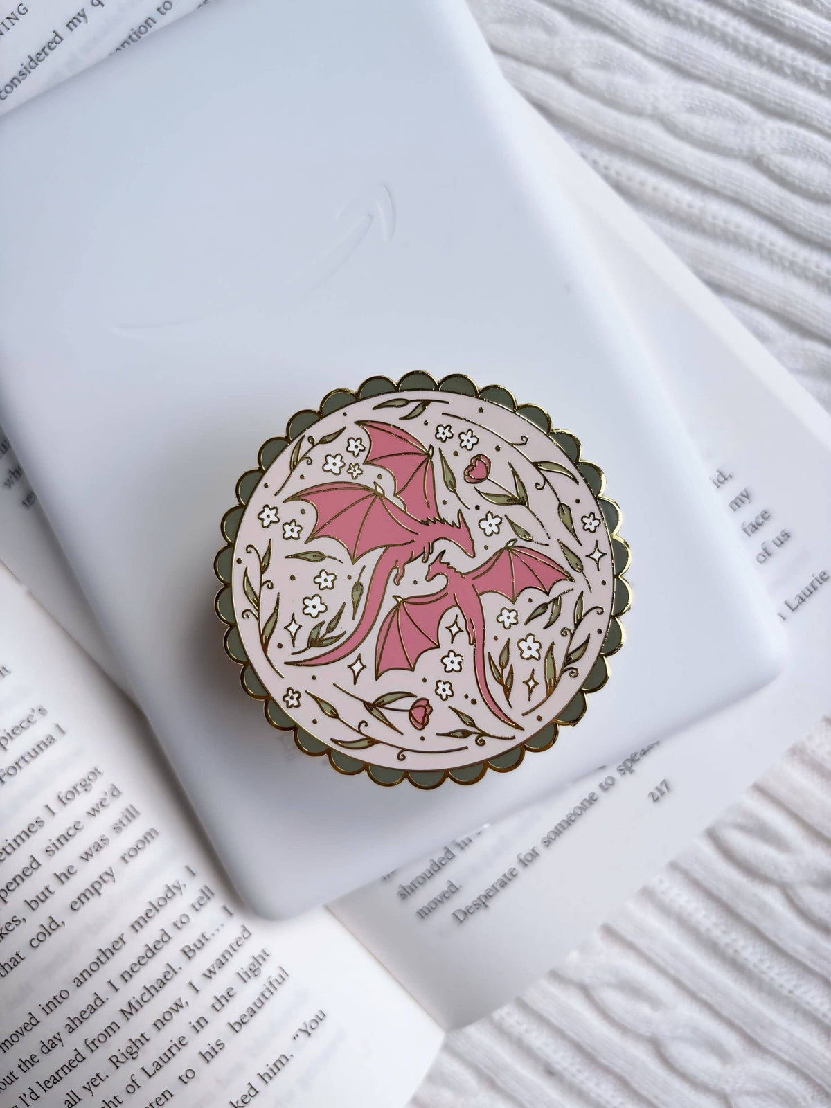 PREORDER • Flower Garden Dragon E-Reader Grip • October ETA