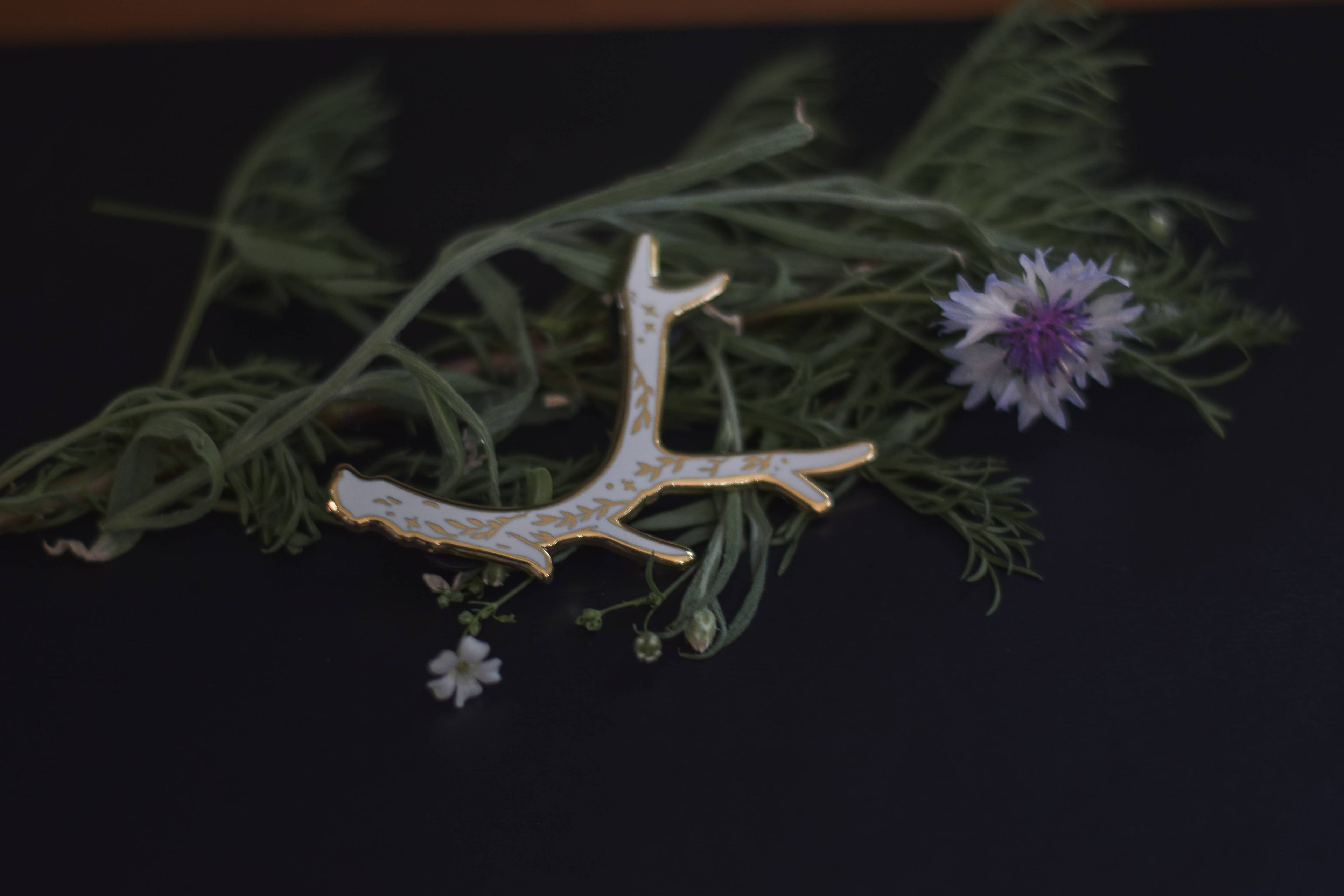 Antler Lapel Pin • Folklore Monsters Nature Pin