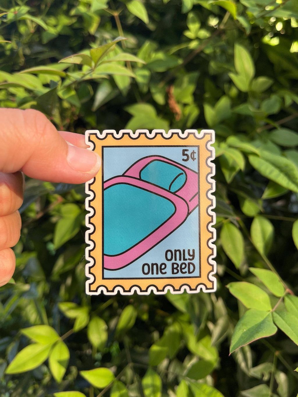 Only One Bed Stamp Sticker -  Book Lover - Smut - Booktok - bookish Sticker - kindle sticker - e-reader - Booktrope Sticker