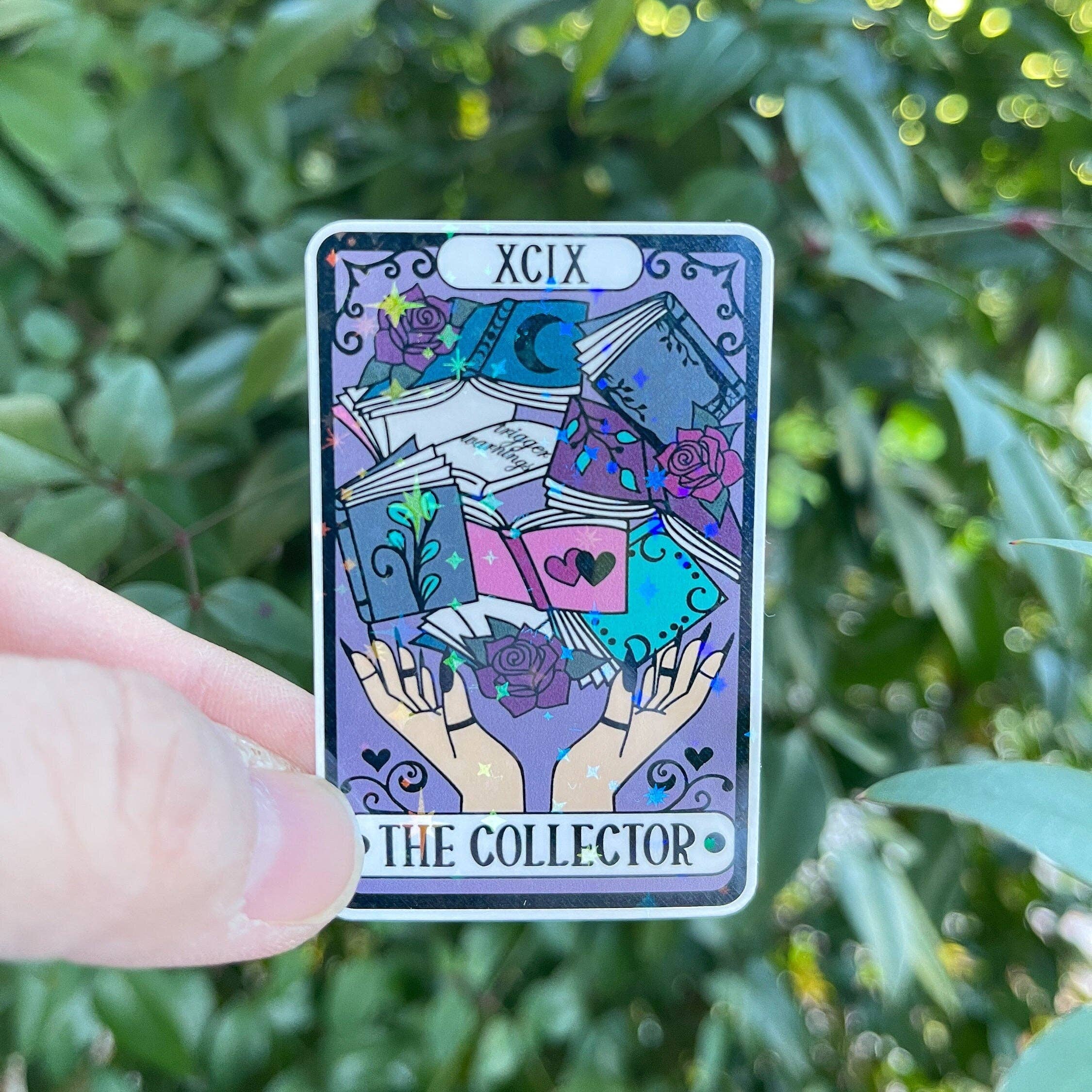 Tarot Card The Collector Sticker  - Confetti Holographic