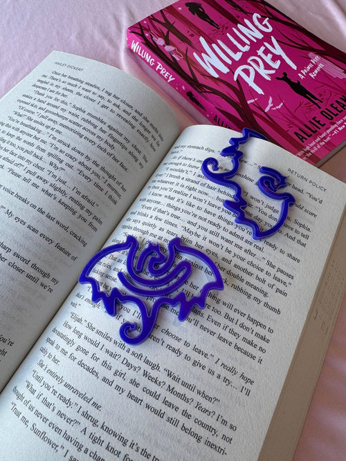 Acrylic Dragon Bookclip Style Bookmark - Mirrored Purple - Monster Stuff Store