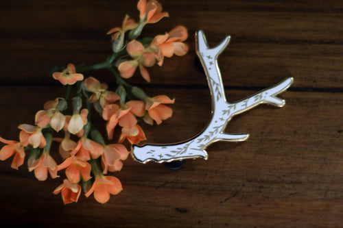 Antler Lapel Pin • Folklore Monsters Nature Pin - Monster Stuff Store