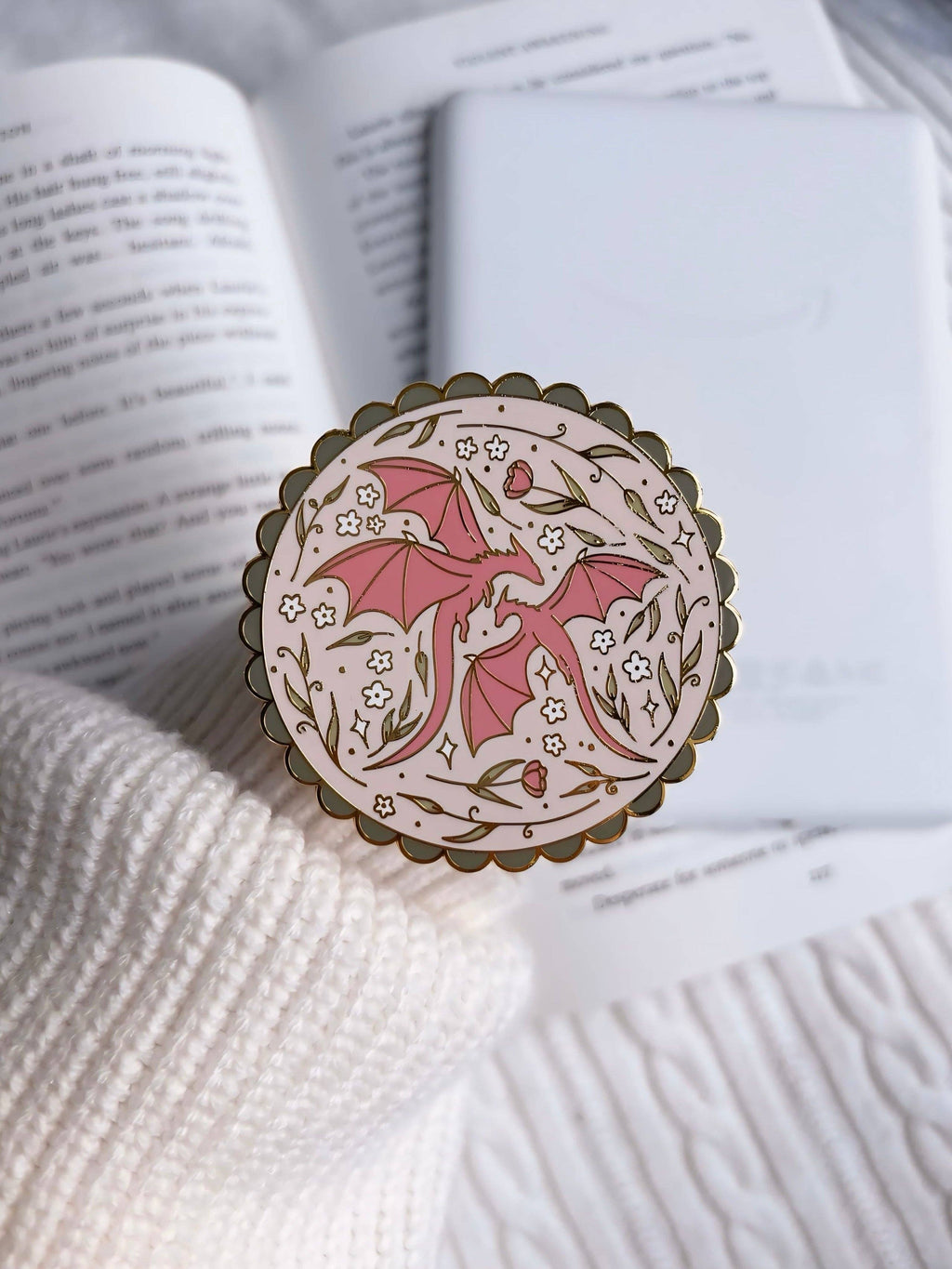 PREORDER • Flower Garden Dragon E-Reader Grip • October ETA
