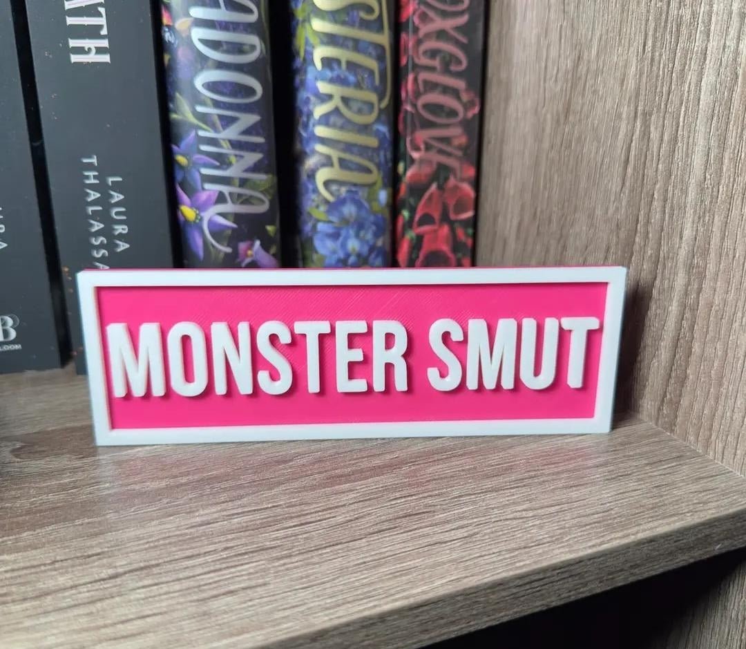 Bookshelf Signs • Monster Smut • To Be Read • Multiple Phrases and Colors - Monster Stuff Store