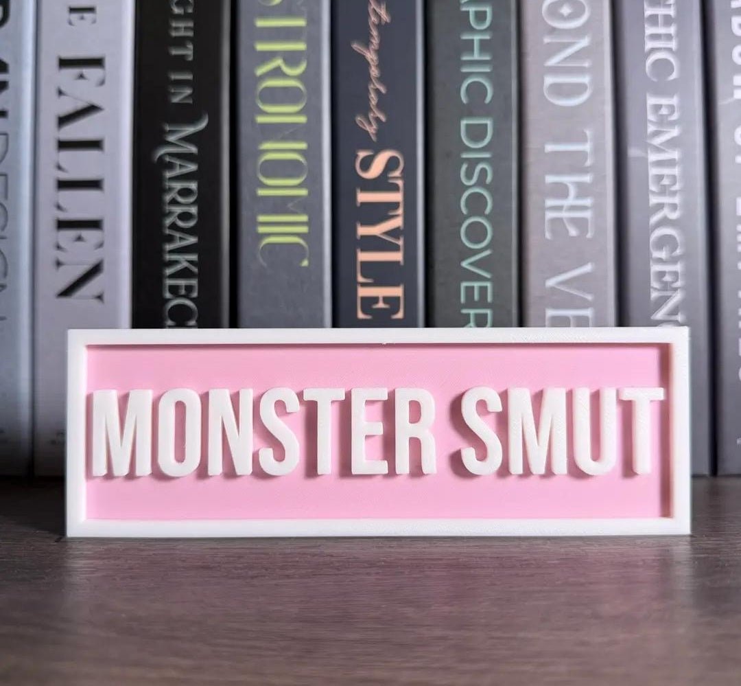 Bookshelf Signs • Monster Smut • To Be Read • Multiple Phrases and Colors - Monster Stuff Store