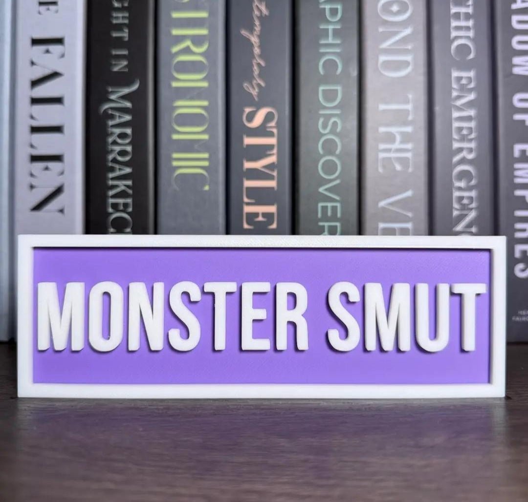 Bookshelf Signs • Monster Smut • To Be Read • Multiple Phrases and Colors - Monster Stuff Store