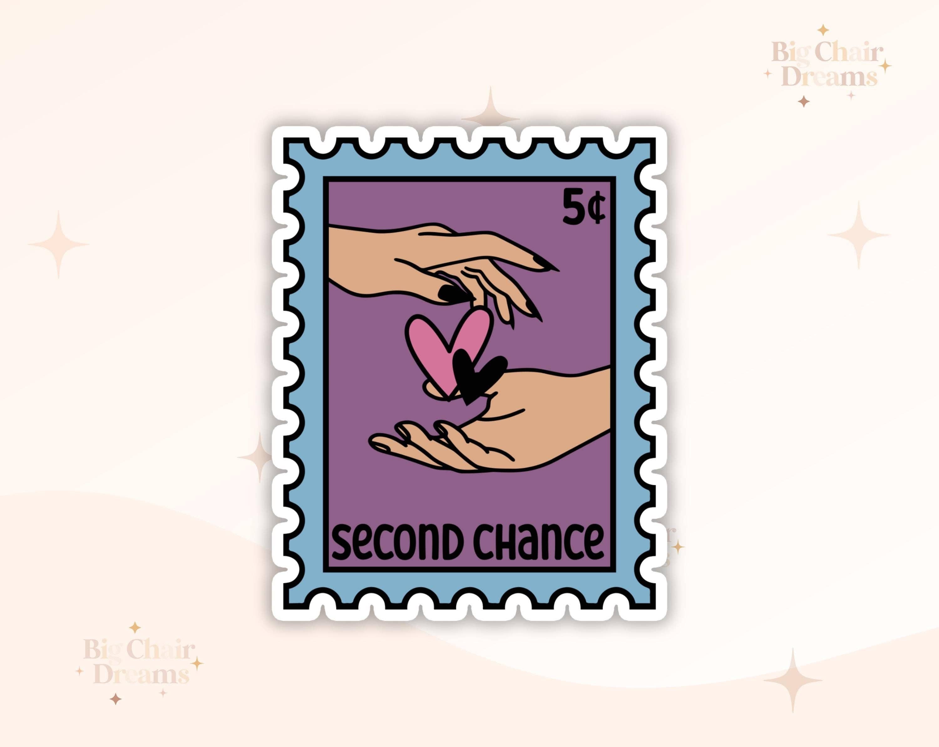 Second Chance Stamp Sticker -  Book Lover - Smut - Booktok - bookish Sticker - kindle sticker - e-reader - Booktrope Sticker