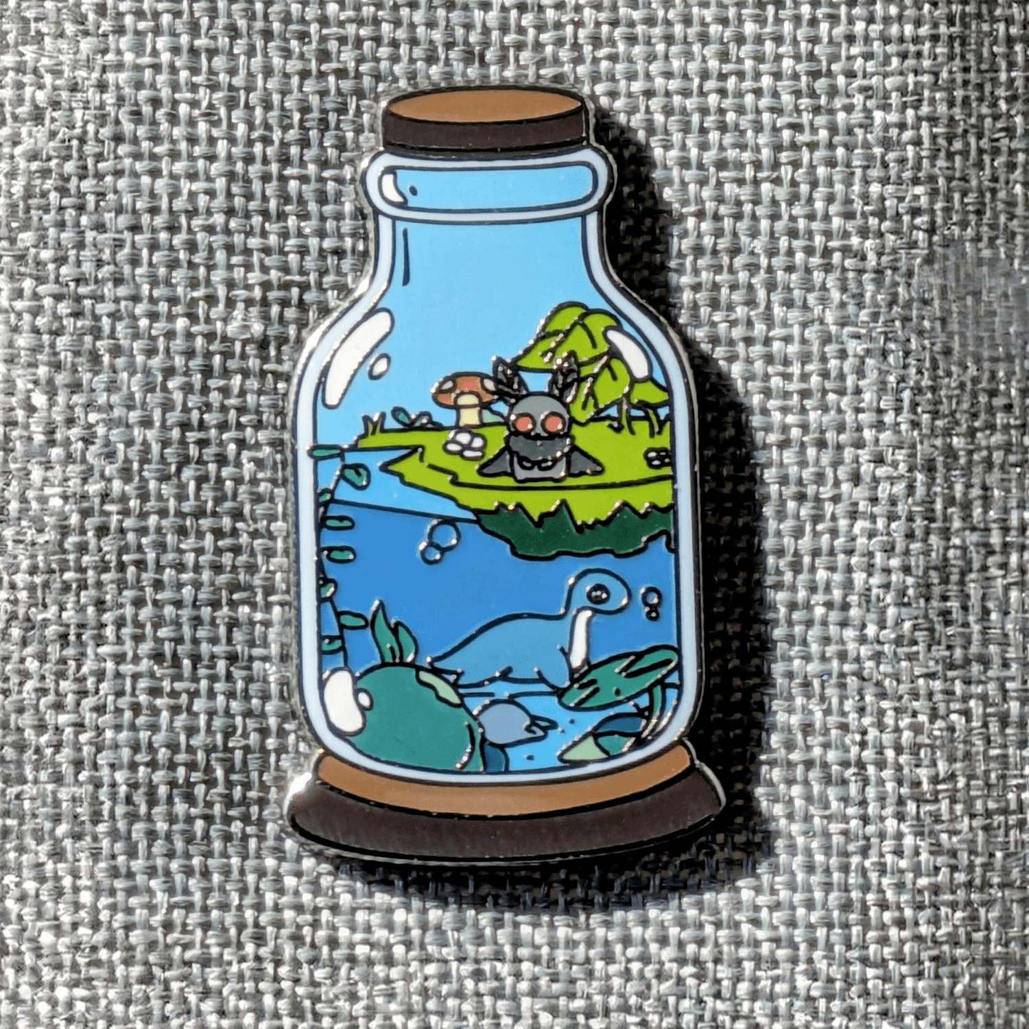 Cryptid Monster Terrarium Enamel Pin - 1.5" - Monster Stuff Store