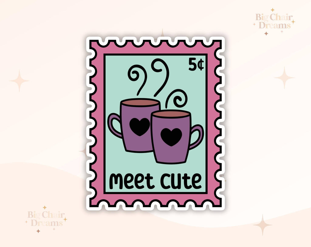 Meet Cute Stamp Sticker -  Book Lover - Smut - Booktok - bookish Sticker - kindle sticker - e-reader - Booktrope Sticker