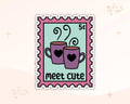 Meet Cute Stamp Sticker -  Book Lover - Smut - Booktok - bookish Sticker - kindle sticker - e-reader - Booktrope Sticker