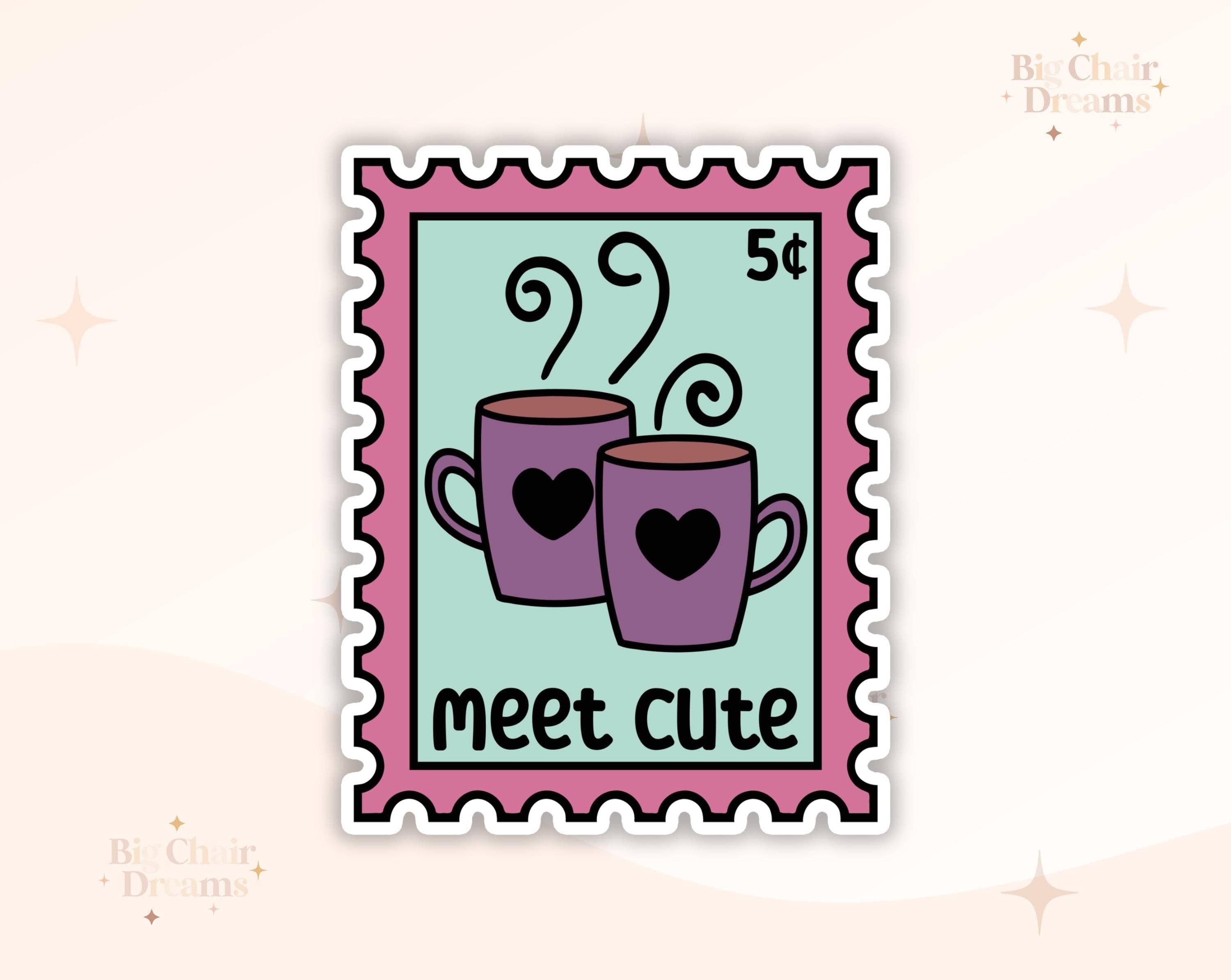 Meet Cute Stamp Sticker -  Book Lover - Smut - Booktok - bookish Sticker - kindle sticker - e-reader - Booktrope Sticker