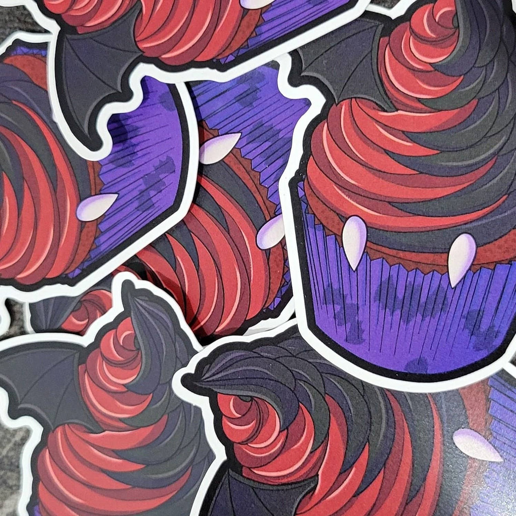 I Love Monsters Cupcake Sticker Vinyl Decals - Multiple Designs - 2.5" - Monster Stuff Store