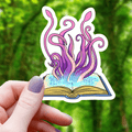 Kraken Escaping From Book Sticker - Monster Stuff Store