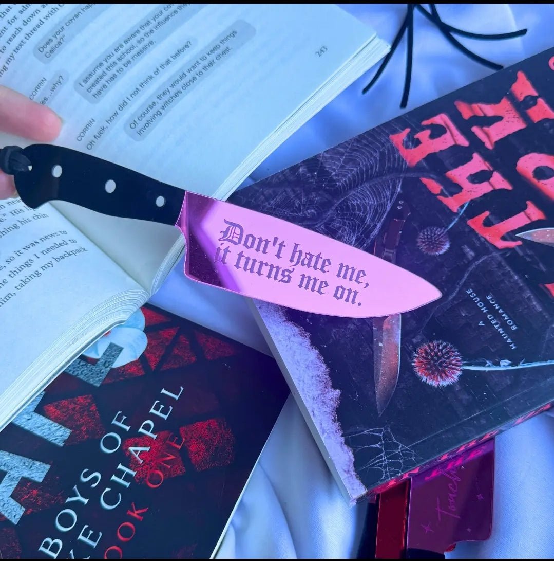 Mirrored Knife Bookmark - Preorder for Batch 2 - Multiple Phrases/Colors - Monster Stuff Store