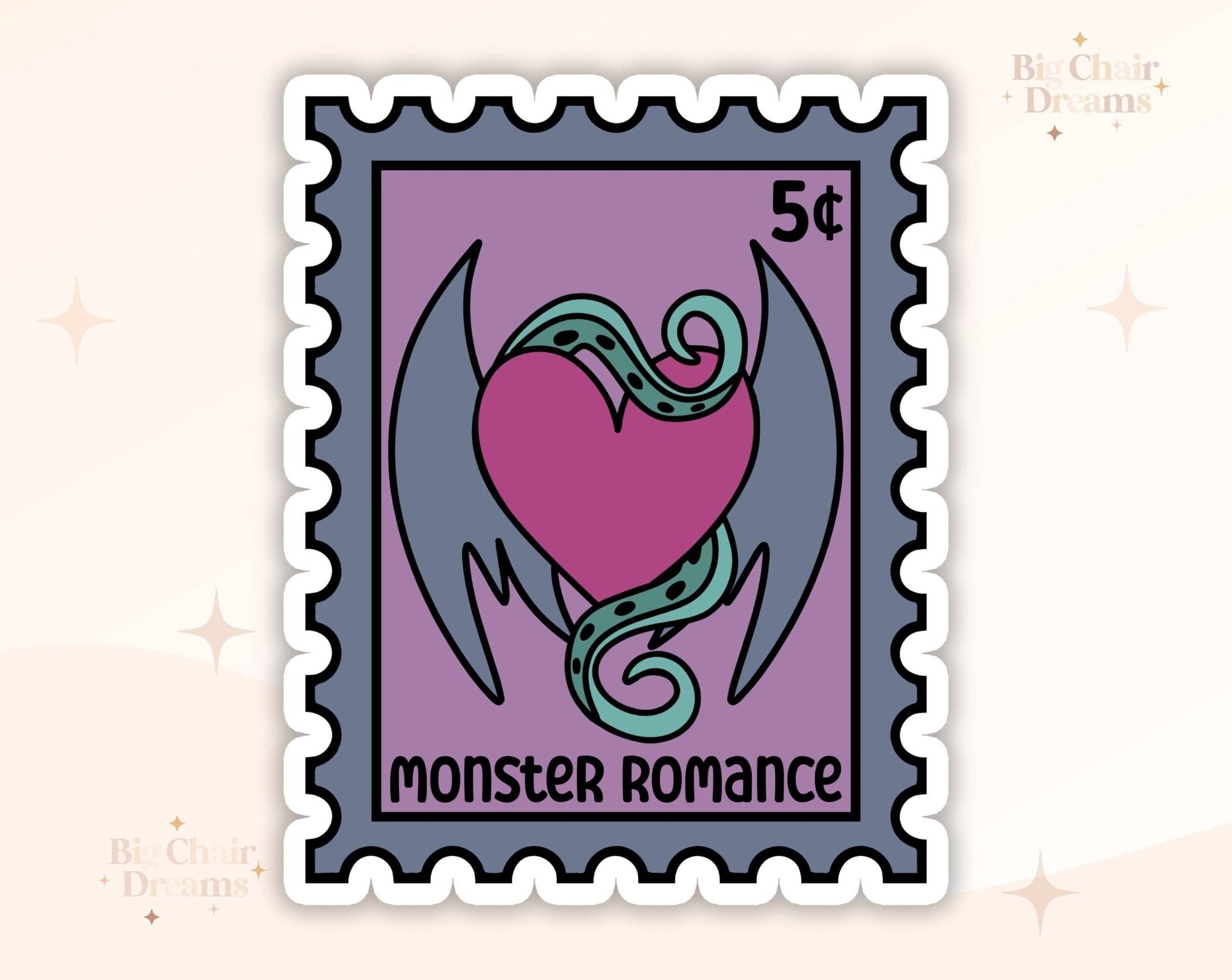 Monster Romance Stamp Sticker - Monster Stuff Store