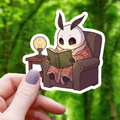 Mothman Reading A Book Recliner Sticker - Monster Stuff Store