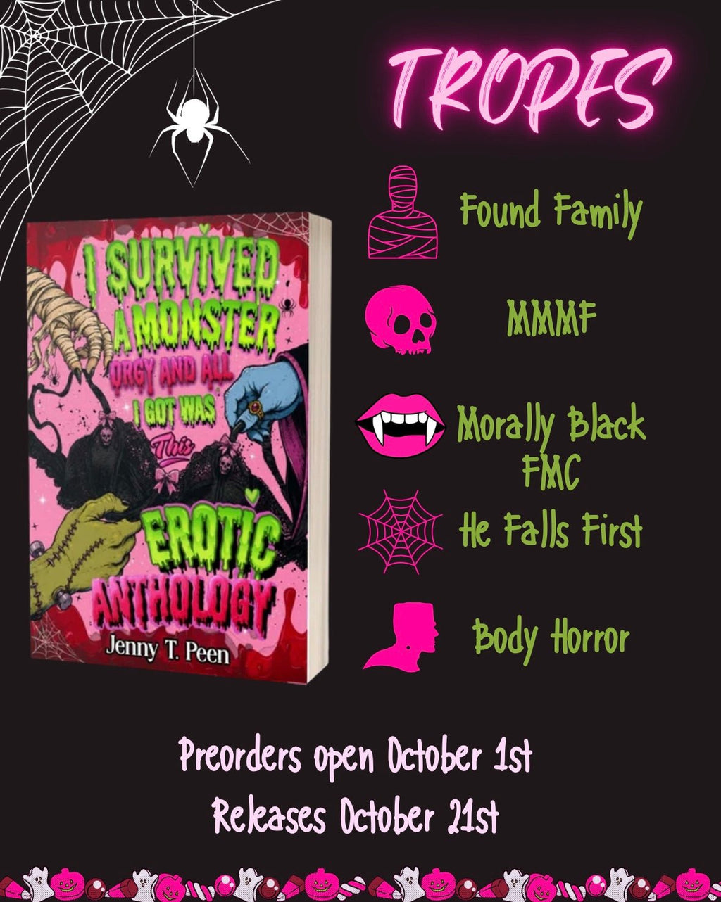 MSS EXCLUSIVE Preoder: I Survived a Monster Orgy and All I Got Was This Erotic Anthology • by Jenny T Peen • Signed Paperbacks - Monster Stuff Store