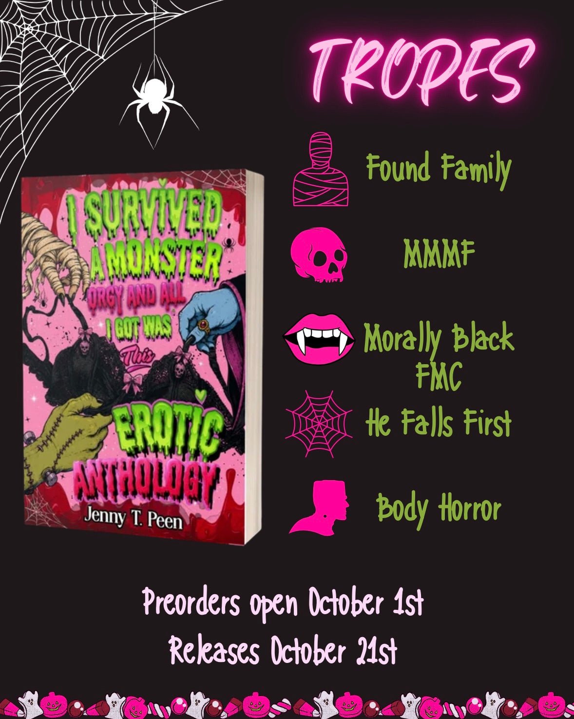 MSS EXCLUSIVE Preoder: I Survived a Monster Orgy and All I Got Was This Erotic Anthology • by Jenny T Peen • Signed Paperbacks - Monster Stuff Store