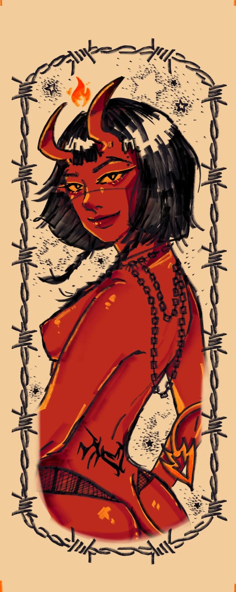 Nathalia Rui Art • Demon Girl Bookmarks • SFW and NSFW Versions - Monster Stuff Store