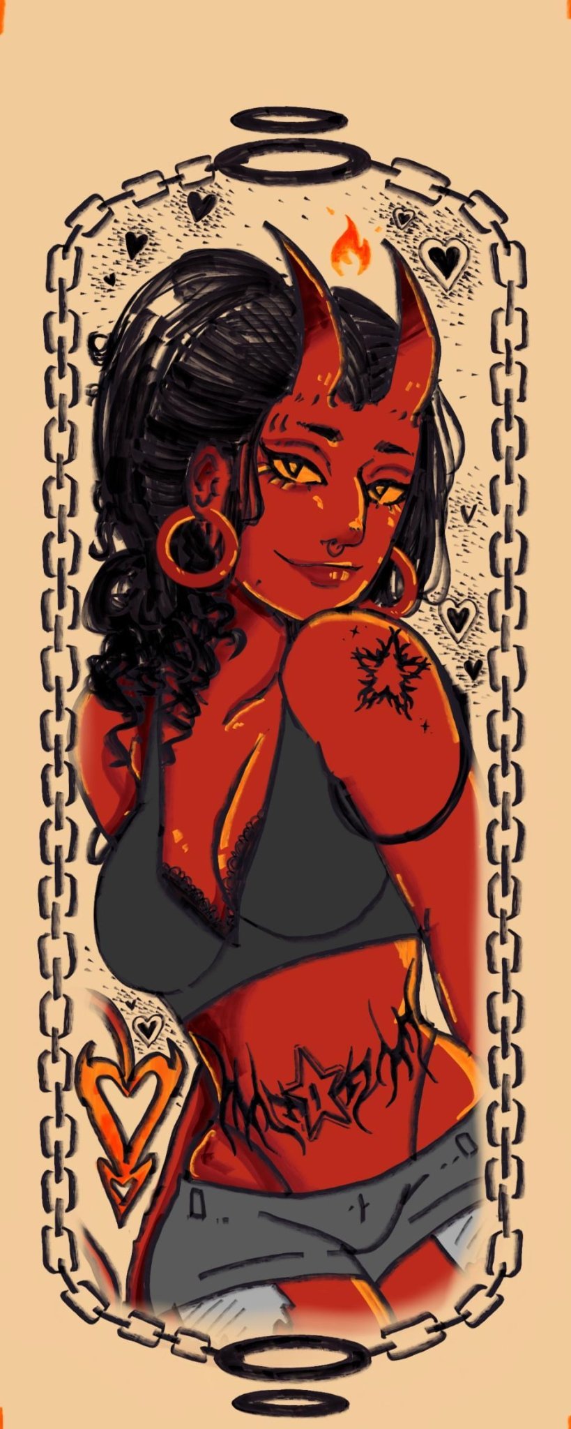 Nathalia Rui Art • Demon Girl Bookmarks • SFW and NSFW Versions - Monster Stuff Store