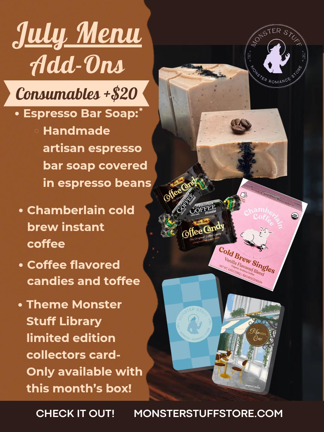 PREORDER • Monthly Subscription Box: July • Theme: Cafè • 3 Book Box + Bundle Options - Monster Stuff Store
