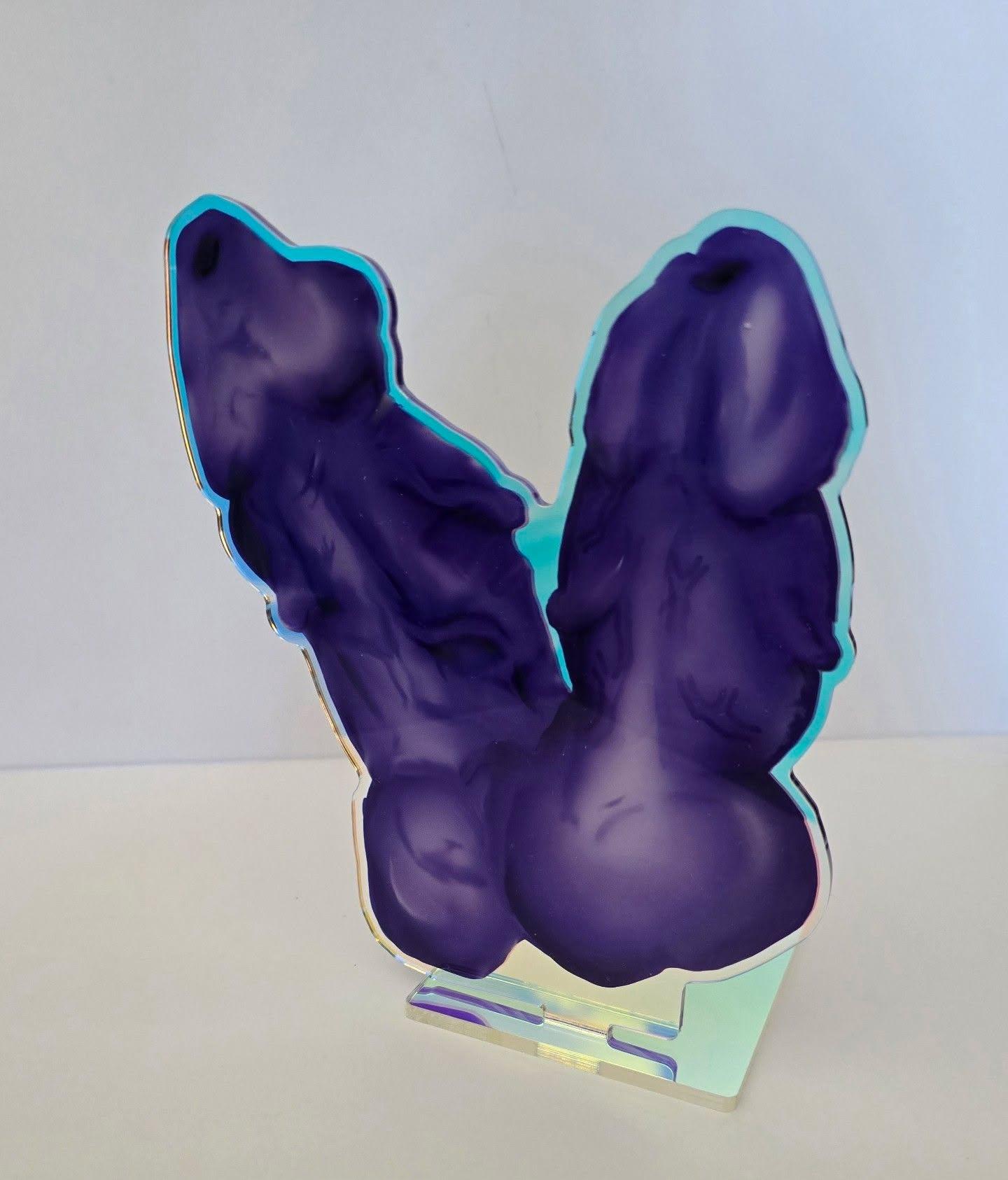 Double Purple Peen Acrylic Bookends • Set of 2
