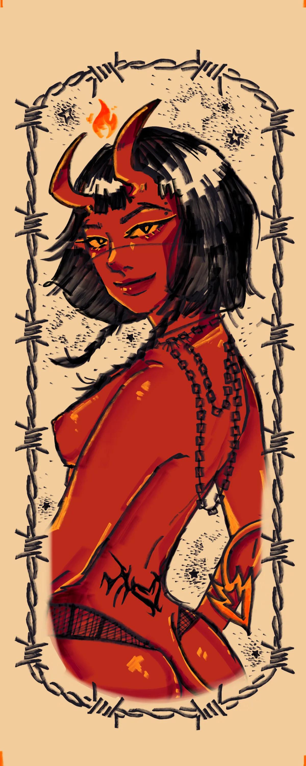 Nathalia Rui Art • Demon Girl Bookmarks • SFW and NSFW Versions