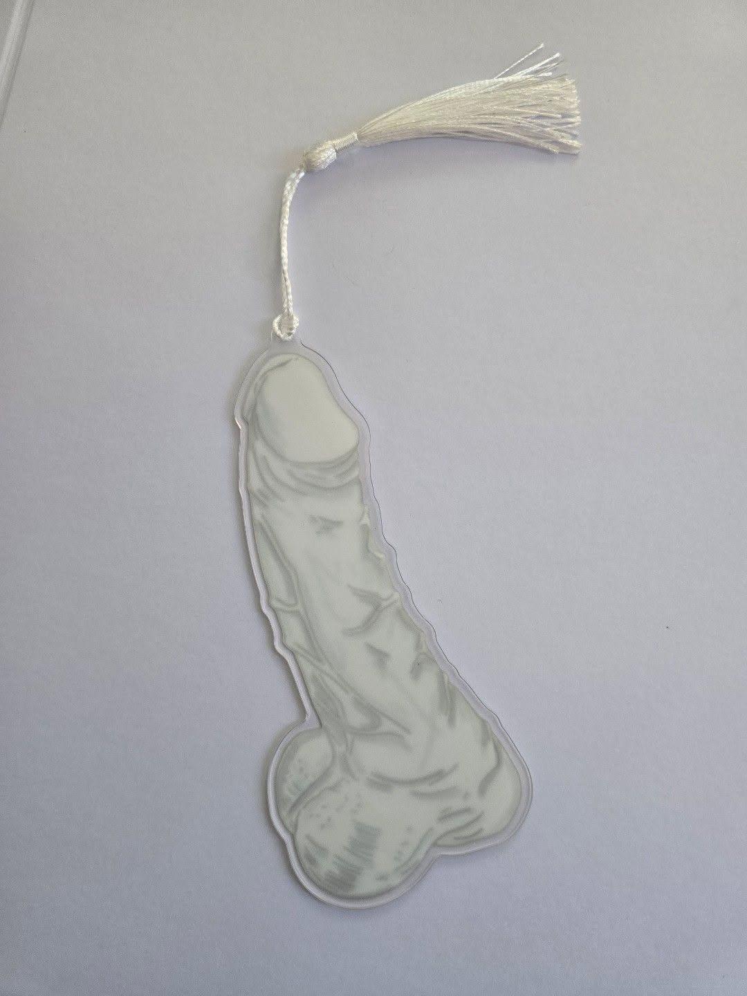 Monster Peen Bookmarks by The Morally Greigerie • Acrylic Bookmarks with White "Cūm" Tassels • Yeti, Leshy, and Vampire Options