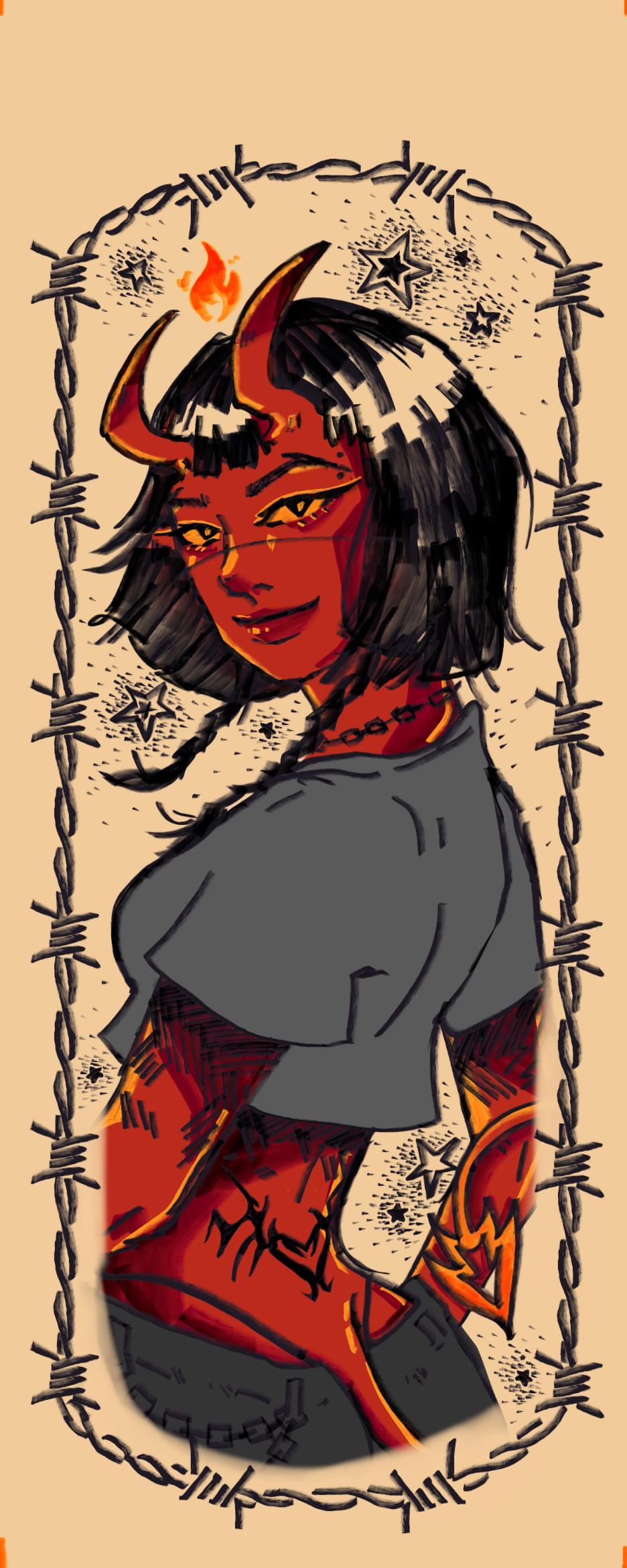 Nathalia Rui Art • Demon Girl Bookmarks • SFW and NSFW Versions