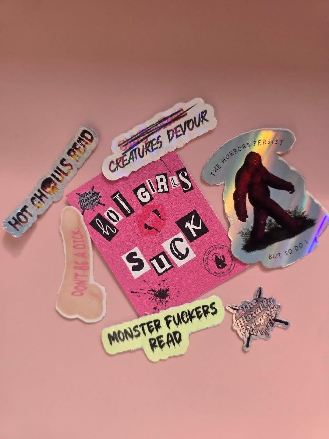 Hot Girls Suck • Sticker Bundle • by Morally Greigerie