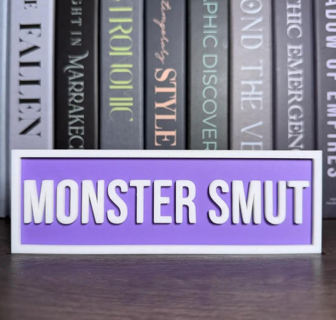 Bookshelf Signs • Monster Smut • To Be Read • Multiple Phrases and Colors