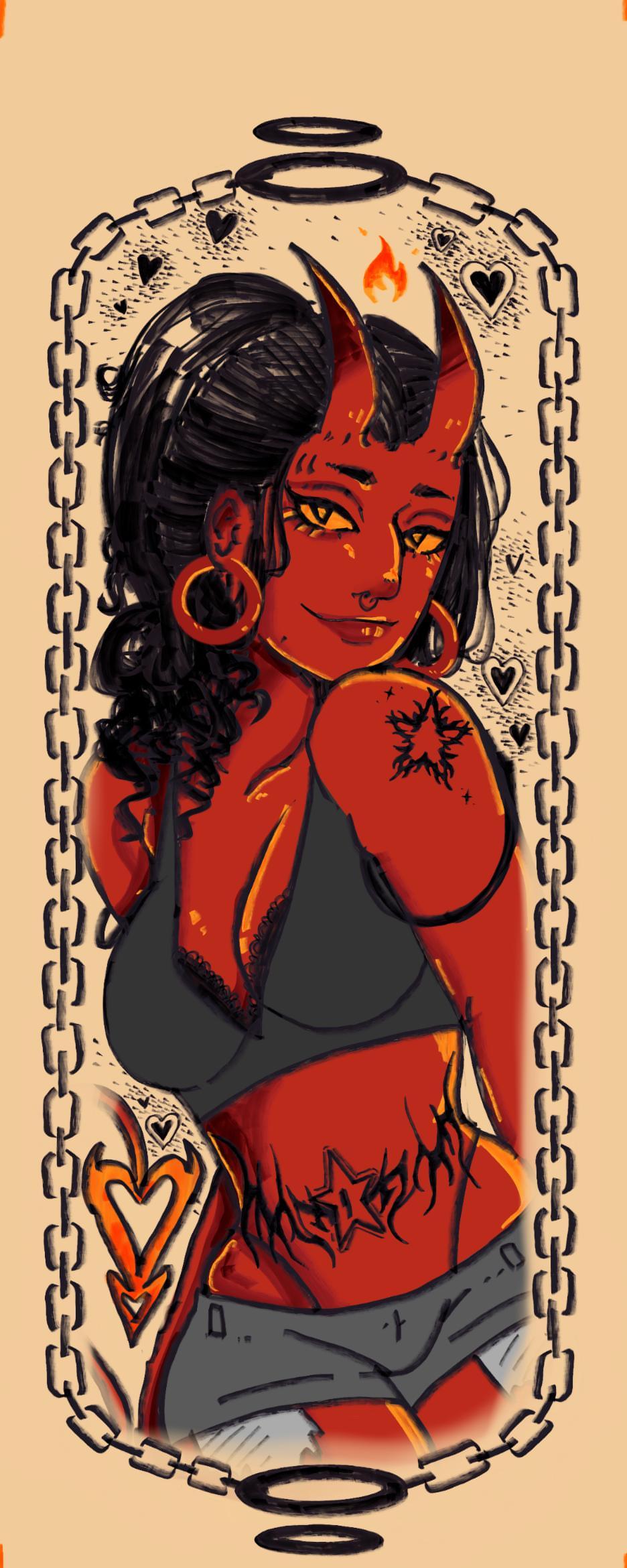 Nathalia Rui Art • Demon Girl Bookmarks • SFW and NSFW Versions