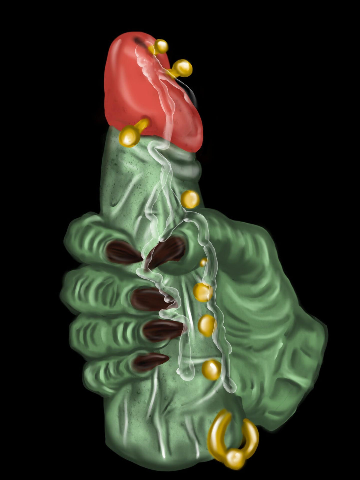 PREORDER • Orctober Merch • Plush Pins • Orc Peen Monster Mark Bookmark • Charm Extender • by Morally Greigerie