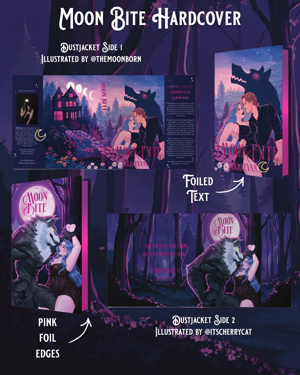 PREORDER Clio Evans • Moon Bite • Special Edition Hardcover w/ Pink Foil Edges + Cover Text