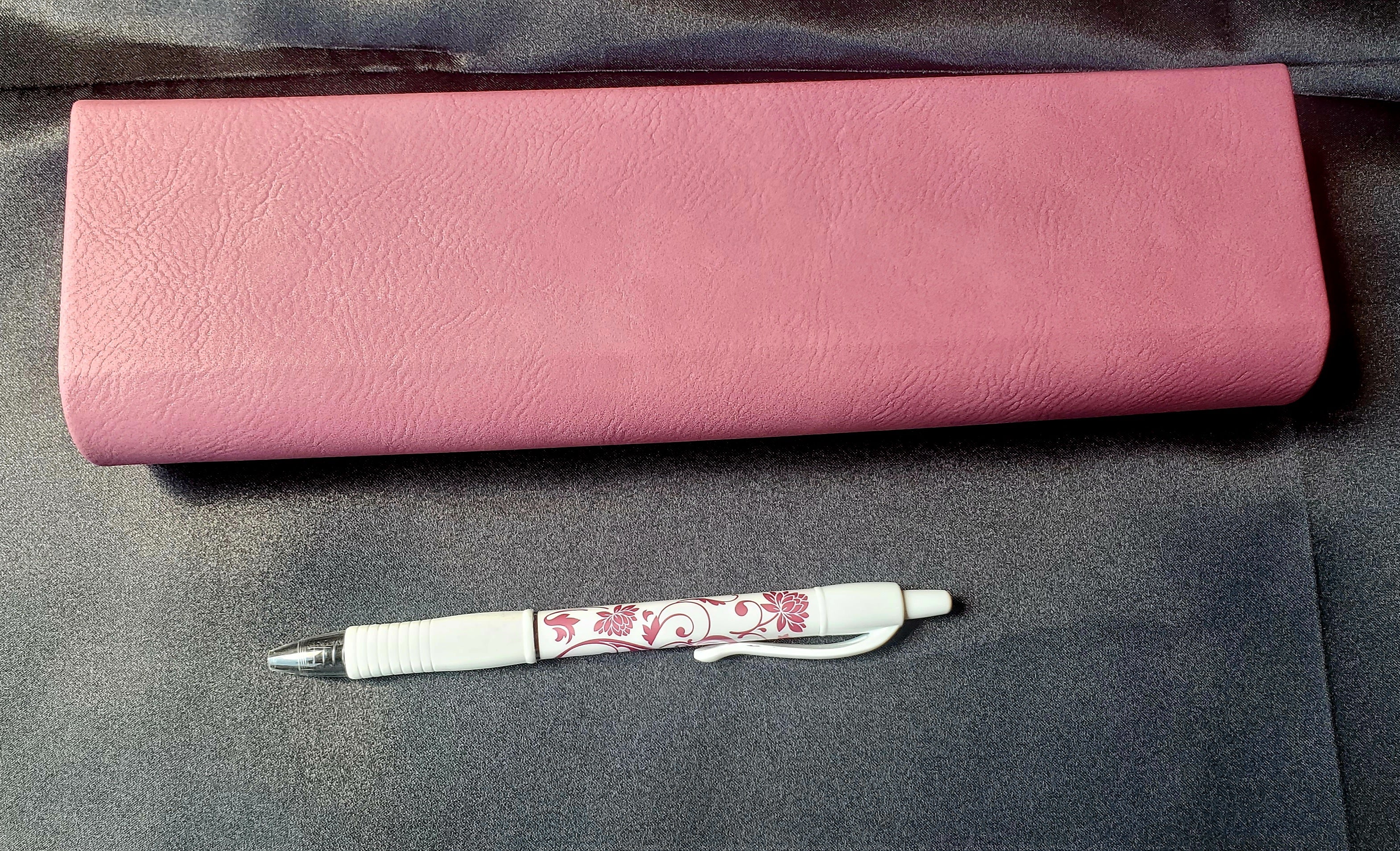 Pink Pill Case: "Heat Suppressants" • Omegaverse Engraved Leatherette Pill Box • 1 x7 Days • READY TO SHIP