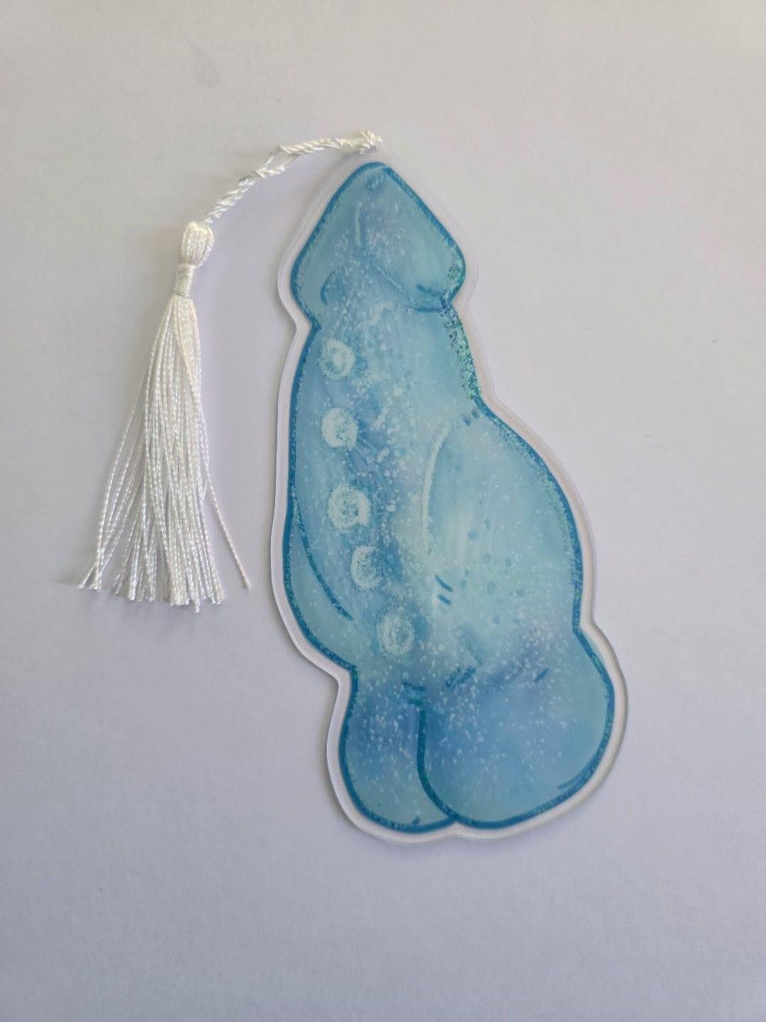 Monster Peen Bookmarks by The Morally Greigerie • Acrylic Bookmarks with White "Cūm" Tassels • Yeti, Leshy, and Vampire Options