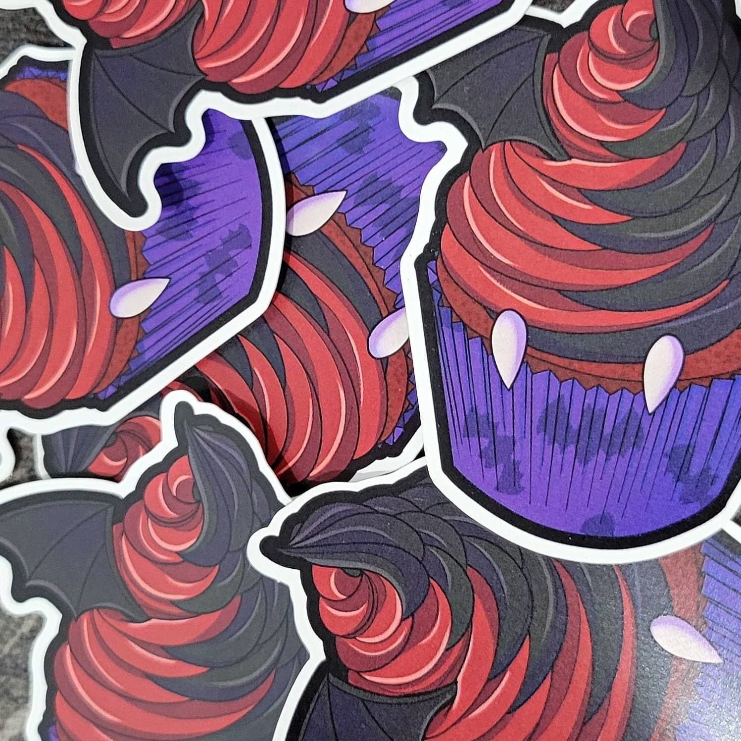 I Love Monsters Cupcake Sticker Vinyl Decals - Multiple Designs - 2.5"