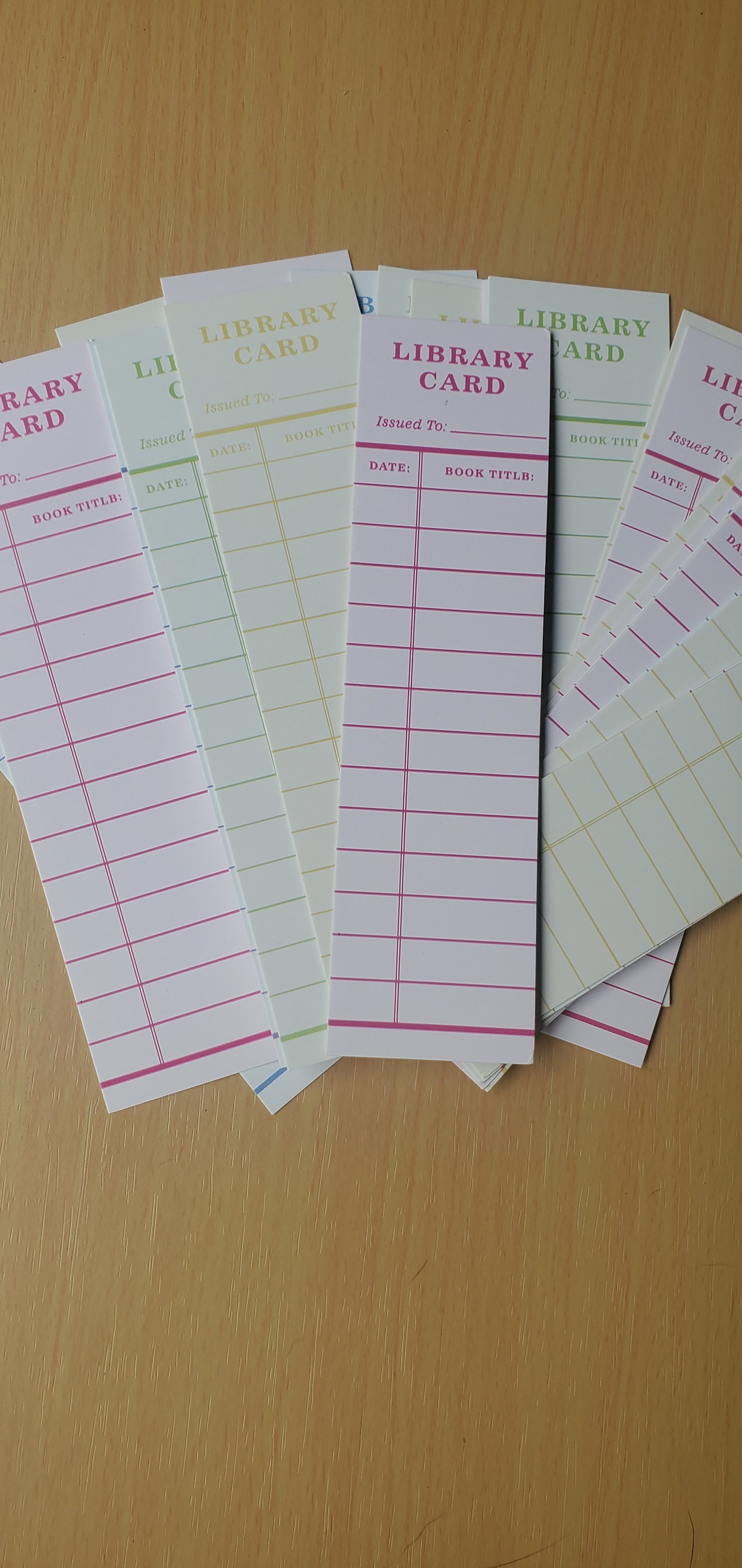 Library Card Bookmarks