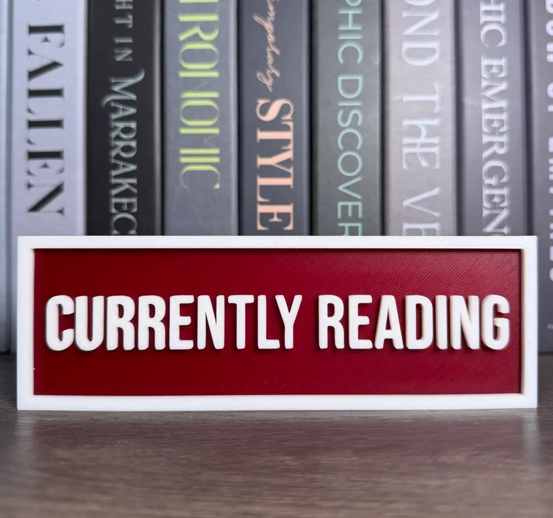 Bookshelf Signs by The Crafted Nook • Multiple Phrases and Colors