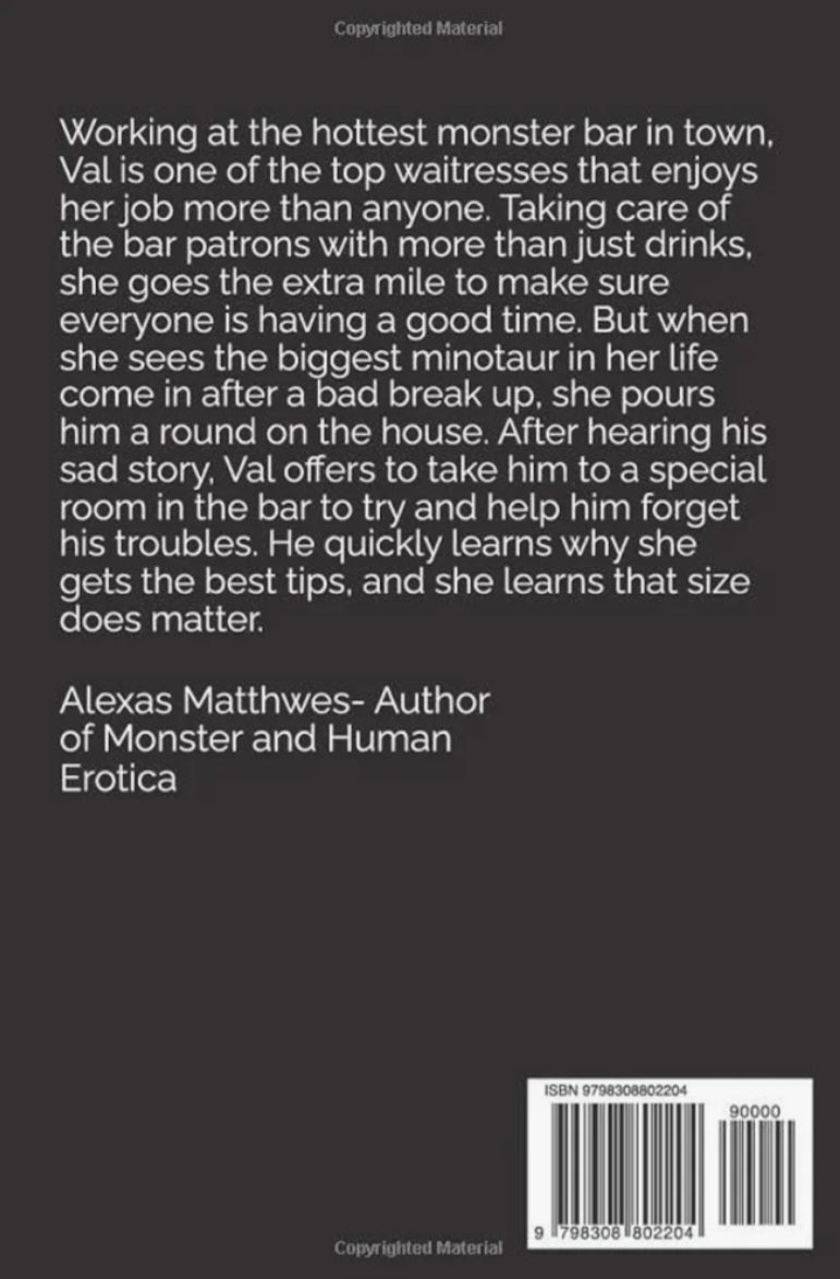 Monster Bar: Minotaur • A Monster Erotica Series • by Alexas Matthews • Signed Paperbacks • Includes NSFW Swag
