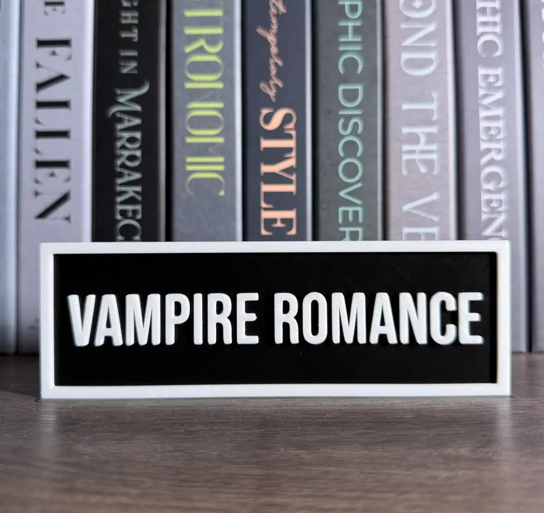 Vampire Romance • Bookshelf Sign in Black • Preorder