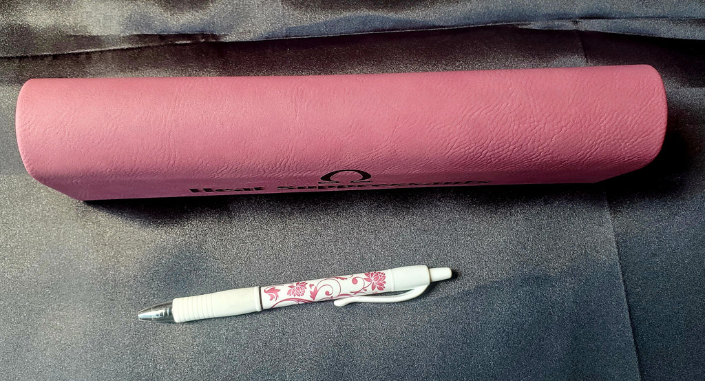 Pink Pill Case: "Heat Suppressants" • Omegaverse Engraved Leatherette Pill Box • 1 x7 Days • READY TO SHIP