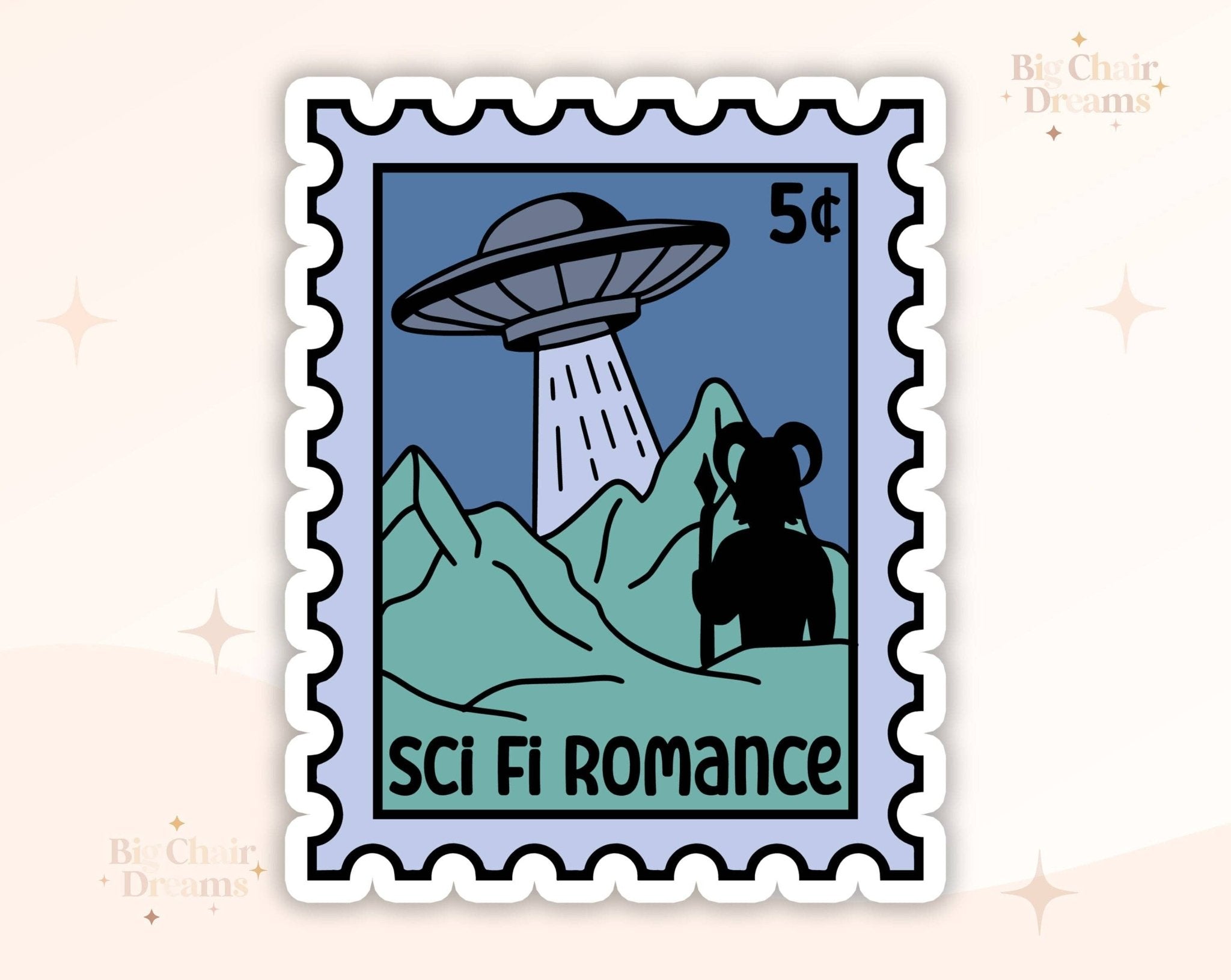 Sci Fi Romance Stamp Sticker - Book Lover - Smut - Booktok - bookish Sticker - kindle sticker - e-reader - Booktrope Sticker - Monster Stuff Store