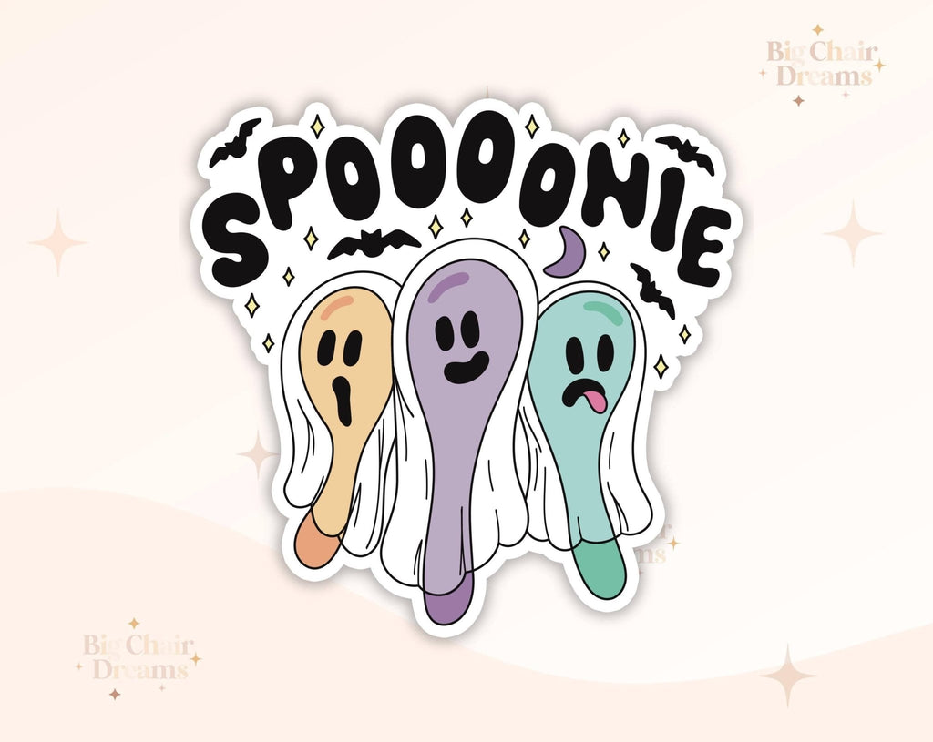 Spoooonie Ghost Sticker - Halloween - Ghost - Fall - Monster Stuff Store