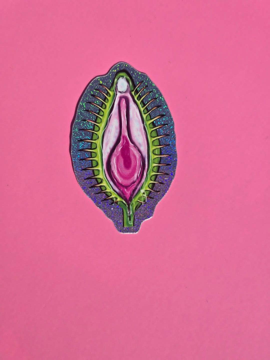 Vageenus Fly Trap • Venus Fly Trap • Glitter/Holo Sticker • by Morally Greigerie - Monster Stuff Store