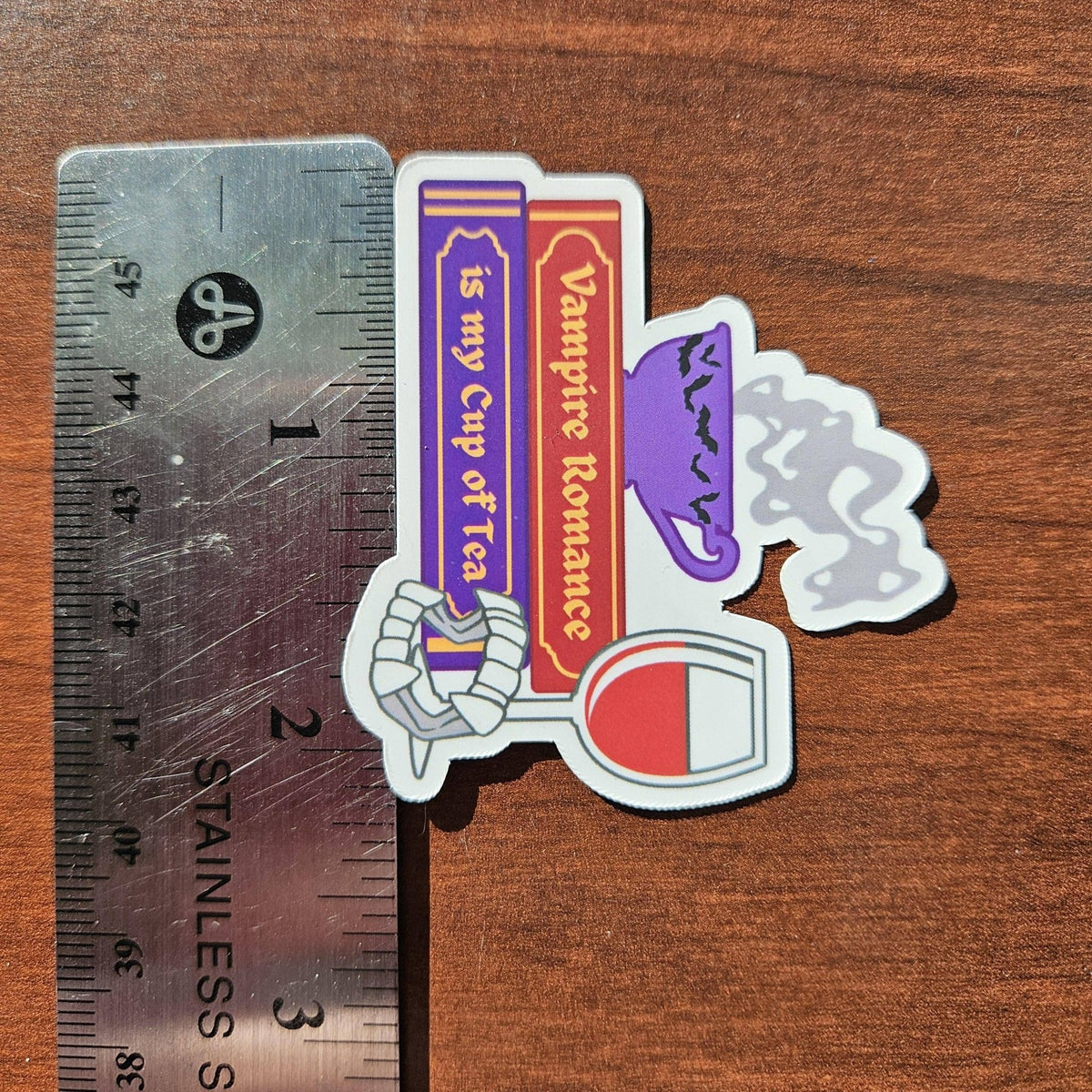 Vampire Romance is my Cup of Tea, Bookish Sticker, 2" - Monster Stuff Store