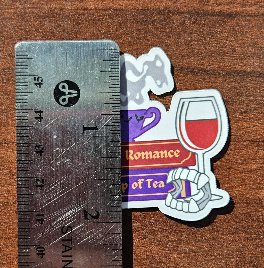 Vampire Romance is my Cup of Tea, Bookish Sticker, 2" - Monster Stuff Store