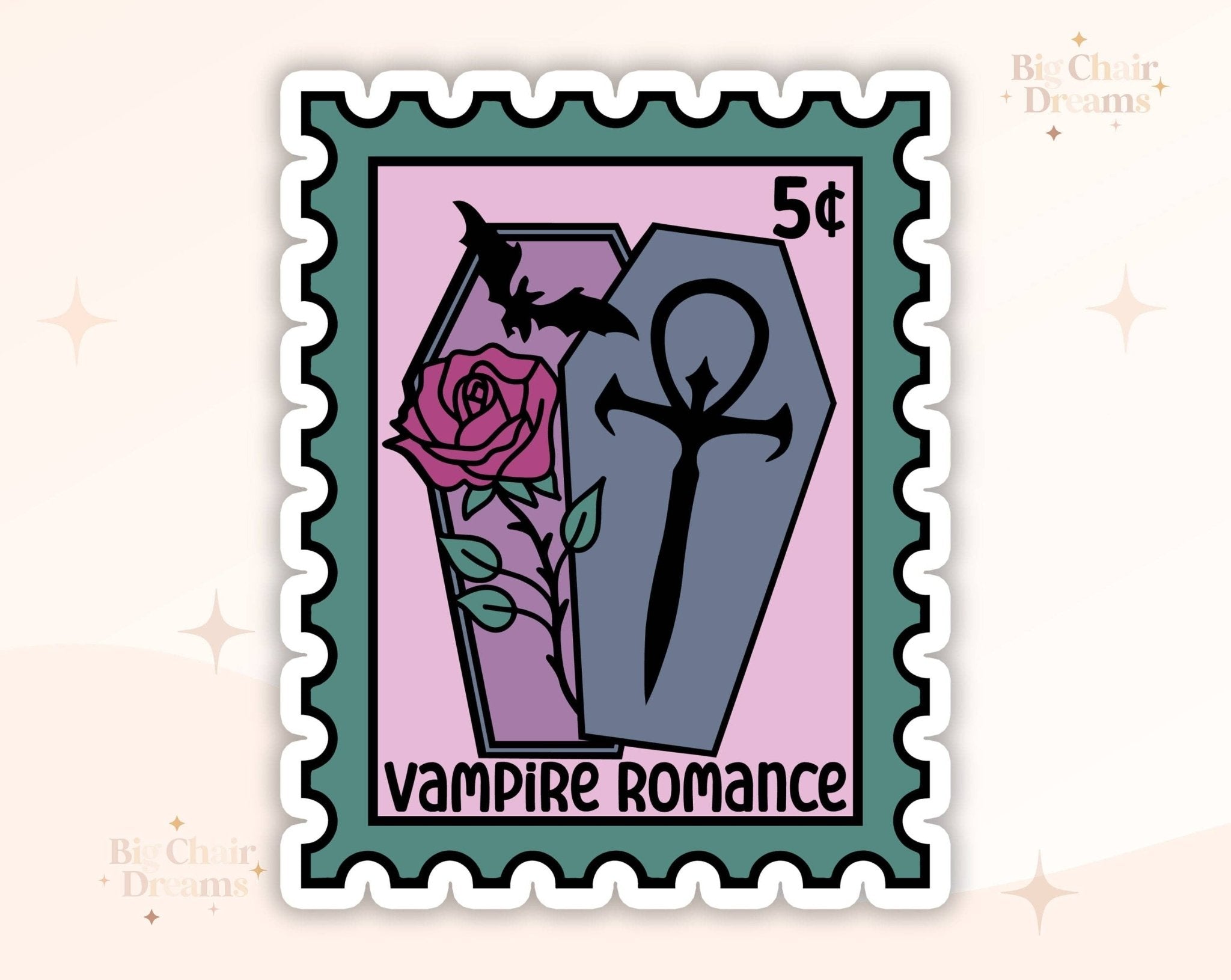 Vampire Romance Stamp Sticker - Monster Stuff Store